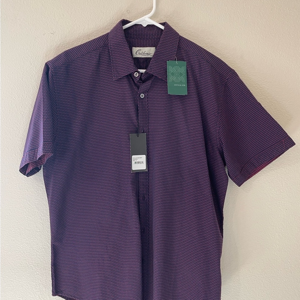 Men’s Short Sleeve Navy Dot Shirt